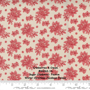 Cranberries and Cream - #44264-14 - Sugar Cranberry -Jacobean Paisley - by 3 Sisters for Moda - Classic - Red and Cream - Holiday