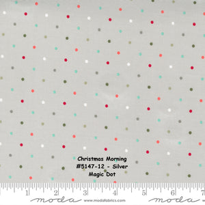 CHRISTMAS MORNING - 5148-11 - Snow - Yuletide Stripe - by Lella Boutique for Moda - Polka Dot - Christmas - Holiday - Binding