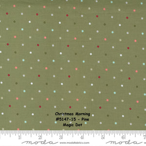 CHRISTMAS MORNING - 5148-11 - Snow - Yuletide Stripe - by Lella Boutique for Moda - Polka Dot - Christmas - Holiday - Binding