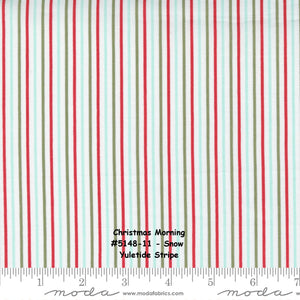 CHRISTMAS MORNING - 5148-11 - Snow - Yuletide Stripe - by Lella Boutique for Moda - Polka Dot - Christmas - Holiday - Binding
