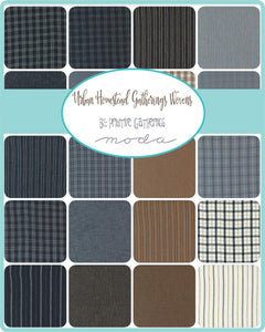 Urban Homestead Gatherings Wovens - Layer Cake - #49150 LC - by Primitive Gatherings - Neutrals - Blue - Gray - Tan - Charcoal