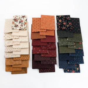 HOPE BLOOMS -Charm Pack -#9670 - by Kansas Troubles for Moda - Classic - Reproduction - Tan - Golden - Navy - Green - Red - Lt. Tan-Florals