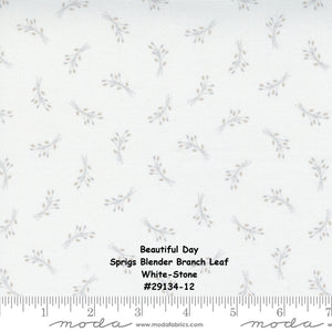 BEAUTIFUL DAY - #29134-24- Sprigs Blender Branch Leaf - Slate - Dark Grey - Coriander Quilts - Moda - One Half Yard