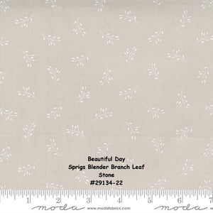 BEAUTIFUL DAY - #29134-24- Sprigs Blender Branch Leaf - Slate - Dark Grey - Coriander Quilts - Moda - One Half Yard