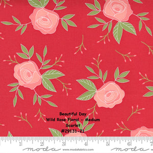 BEAUTIFUL DAY - #29133-21 - Rosebuds Floral - Small Floral Print - Scarlet - Red - Coriander Quilts - Moda - One Half Yard