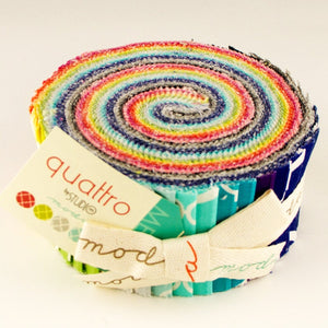 QUATTRO - Layer Cake -#32985 -  by STUDIO M for Moda - Grey - Pink - Orange - Yellow - Blue- Red- Green- Navy - Purple - Geometric - Modern