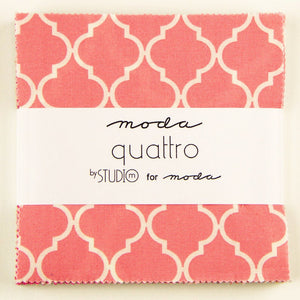 QUATTRO - Layer Cake -#32985 -  by STUDIO M for Moda - Grey - Pink - Orange - Yellow - Blue- Red- Green- Navy - Purple - Geometric - Modern