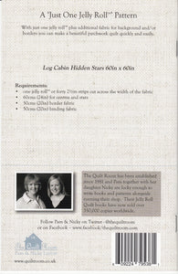 PATTERN:   Log Cabin Hidden Stars - The Quilt Room - QR114 - Jelly Roll and Scrap Friendly Pattern