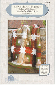 PATTERN:   Log Cabin Hidden Stars - The Quilt Room - QR114 - Jelly Roll and Scrap Friendly Pattern