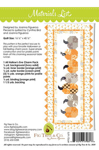 Pattern:   Pumpkins in a Row - Fig Tree Quilts - FTQ1675 - Halloween - Table Runner - Prairie Points