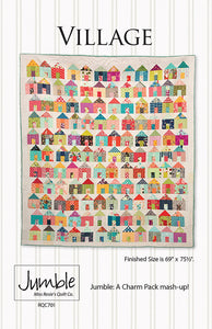 PATTERN:   Village - Miss Rosie's Quilt Co. - RQC701 -  House Quilt - Large Throw Quilt - Charm Pack Friendly Pattern