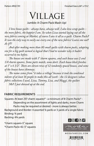 PATTERN:   Village - Miss Rosie's Quilt Co. - RQC701 -  House Quilt - Large Throw Quilt - Charm Pack Friendly Pattern